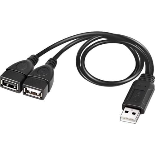 USB Splitter Cable, USB 2.0 A Male to Dual USB Female Jack Y Splitter Charger Cable