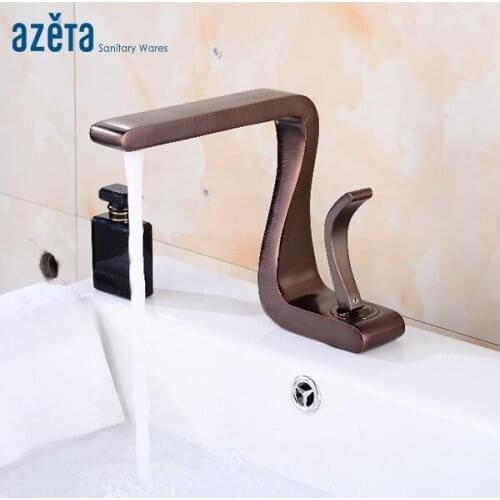 Hot Sale Rose Gold Basin Tap Bathroom Washbasin Mixer Brass Single Handle Hot and Cold Water Basin Faucets AT5606RG