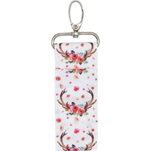 Ladies Cute Colorful Floral Souvenir Lipstick Lip Balm Chapstick Holder Gift Chapstick Lipstick Holder Keychain For Girls Gifts