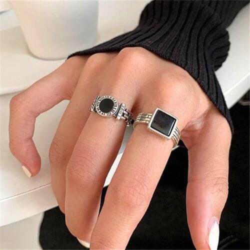 Miuoxion Retro Multilayer Adjustable Ring Fashion Personality Geometric Jewelry For Women Feature Namour Charm Gift All Seasons