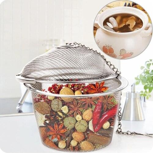 Stainless Steel Tea Strainer Twist Lock Mesh Tea Ball Tea Infuser with Hook Chain