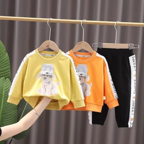 Autumn Toddler Infant Clothes Baby Girls Boys Clothing Sets Cartoon Animal Children Kids Shirt and Pants CJT013