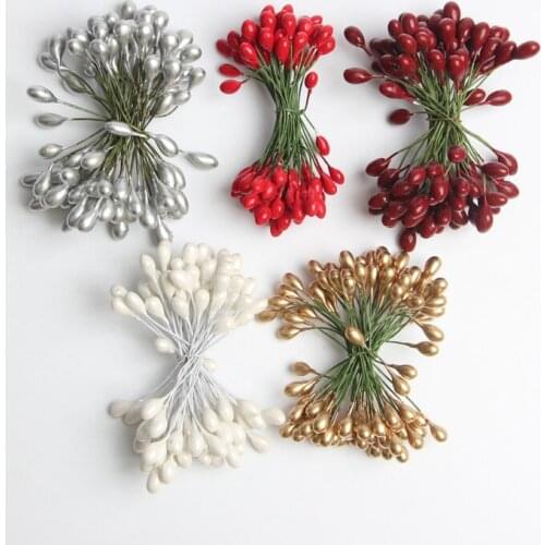 95piece Diameter 6mm Environmentally Friendly Christmas Wire DIY Simulation Double-headed Berry Fruit DIY Flower Manual Material