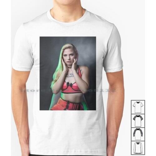 Sexy Blonde Woman In Pink Latex T Shirt 100% Cotton Femdom Dominatrix Mistress Slave Pain Dominatix Latex Leather Hot Sexy