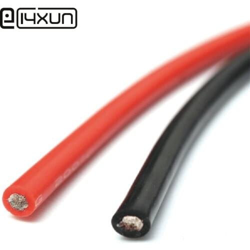 5 meter Red+5 meter Black Color Silicon Wire 8AWG 10AWG 12AWG 14AWG Heatproof Soft Silicone Silica Gel Wire Connect Cable