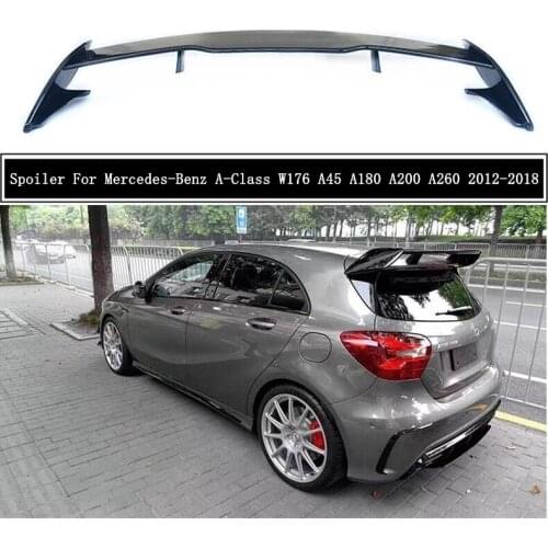 Wing Lip Spoiler For Mercedes-Benz A-Class W176 A45 A180 A200 A260 2012-2018 High Quality ABS Spoilers Paint Bright Black