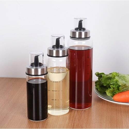 Glass leakproof oil bottle with cover small vinegar bottle with seasoning sauce oil pot kitchen supplies cooking wine