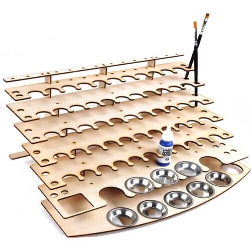 1Pcs Natural Wooden Storage Rack Stand Acrylic Paint Bottle Model Hobby Parts