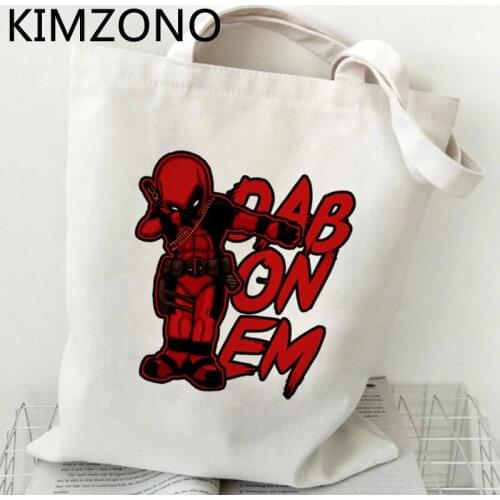 Deadpool shopping bag tote shopping shopper reusable bolso shopper bag jute reusable sac toile