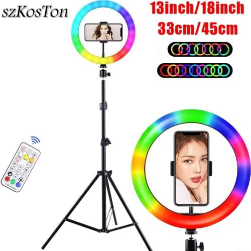 13inch RGB LED Ring Light Video Lamp With Remote Control Camera Photo Studio 33cm Colorful Photography Lighting For Youtuber
