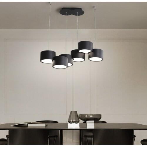 LED Chandelier Black White Lights for Bedroom Dining Room Kitchen Living Room Decor Hanging Indoor Lighting Chandelier