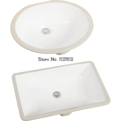 Under Counter Basin Embedded Ceramic Oval Washbasin Square Bathroom Home Hotel Wash Basin Size Size
