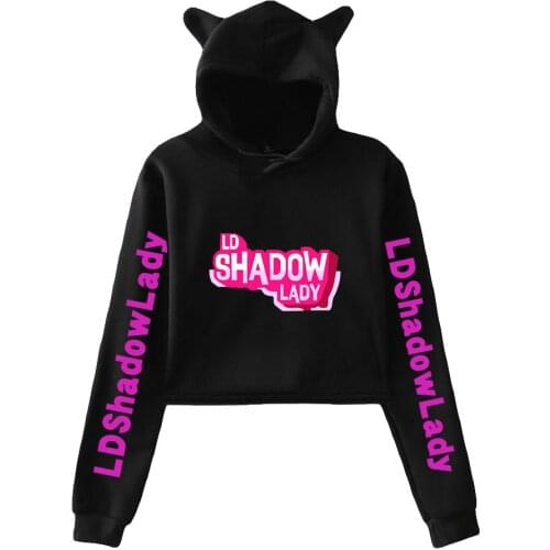WAWNI LDShadowLady Short Hoodie Sexy Fashion Tops Womens Girl Short Hoodied Causal Short Sweatshirt New Cosplay Pullover 2021