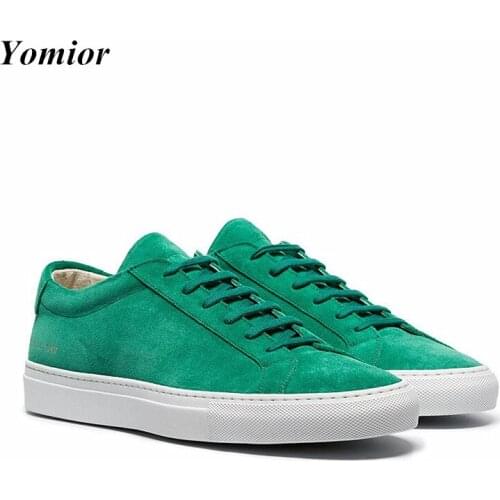 Yomior New High Quality Men Casual Shoes Flats Cow Leather Breathable Lace-up Loafers Vintage British Men Sneakers Luxury Brand