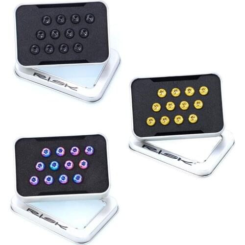 12PCS Bike Brake Screw Titanium Light Cycling Accessories For Bicycle MTB Bike TC4 Titanium Alloy Disc Fixing Screw M5*10MM