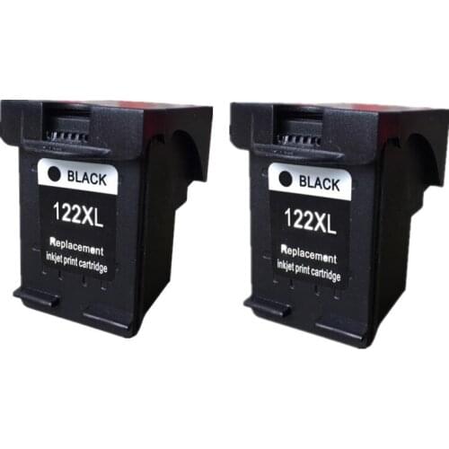 2Pcs 122XL BK Refilled Ink Cartridge for HP 122 Deskjet 1000 1050 2000 2050s 3000 3050A 3052A 3054 1010 1510 2540 Show Ink Level