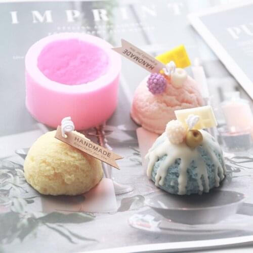 2 Pcs DIY Ice Cream Scented Candle Mold Handmade Soap Decoration Holiday Wedding Party Candle Birthday Candle Mold