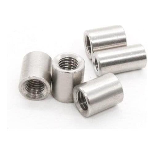 5pcs M3 M4 M5 M6 M8 standoffs long round nuts female screw column stainless steel 8mm-40mm OD full thread 6mm-12mm length