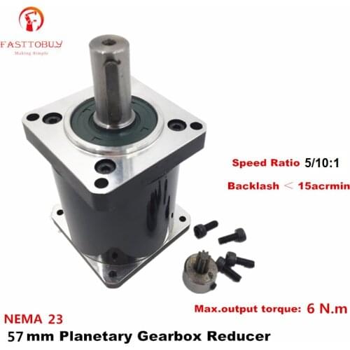 High Precision NEMA23 57mm Planetary Gearbox 15 acrmin Planetary Reducer Ratio 5:1 for NEMA23 57mm Servo / Stepper Motor 57XG-5