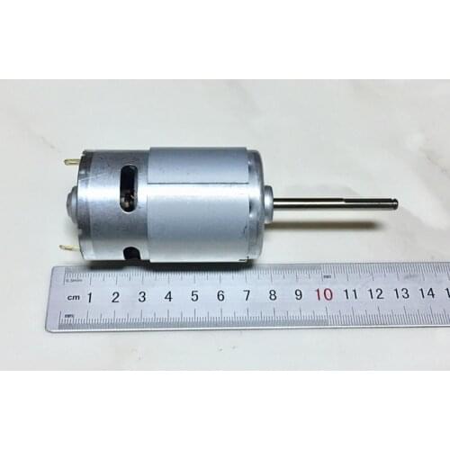 775 Carbon Brush DC Motor DC24V Long Axis D Axis Medium and Low Speed ​​High Torque Motor Mute Tool Motor Shaft Diameter 5mm
