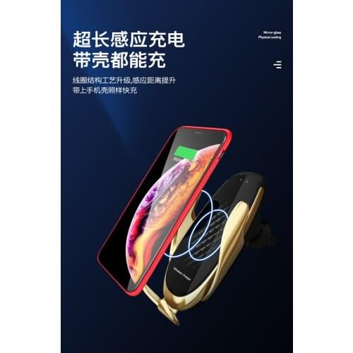 For Samsung S10/9/8 plus note 10/9/8 Automatic car 10W QI wireless charger Smart car navigation for iPhone 11 XR xs max X 8 plus