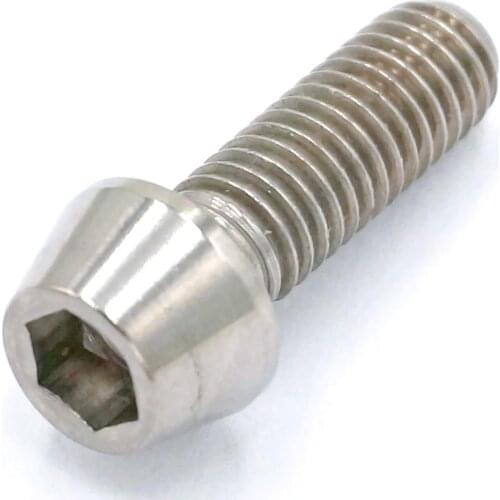 LOT 4 M5 x 15mm Original Color TC4 GR5 Titanium Alloy Allen Hex Screw Taper Cone Head Bolts For Bicycle