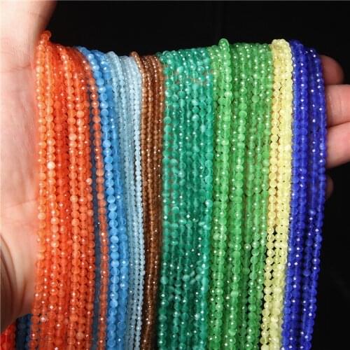 2mm/3mm Micro Faceted Cat Eye Stone Beads Colorful Small Gemstones Beads For Jewelry Making Necklace DIY Beadwork 15.5" Strand