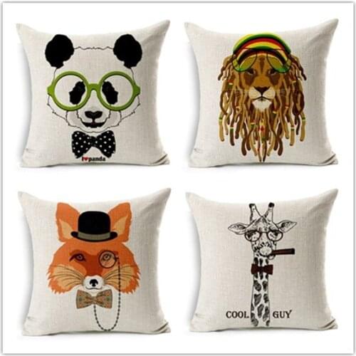Cartoon Style lovely Animal Printed Cushion Cover Bed Sofa Home Car Decorative Pillow Case Fundas Para Almofadas Cojines