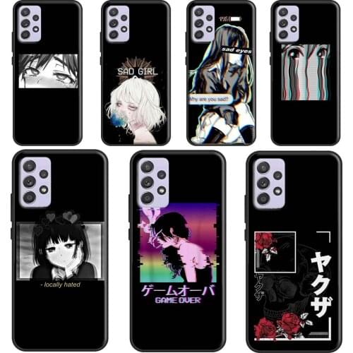 Sad Japanese Anime Aesthetic Case For Samsung A72 A52 A42 A32 A12 A70 A50 A40 A30 A10 A20 S A11 A41 A51 A71 A21S Cover