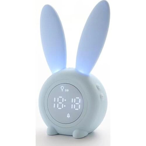 Digital Alarm Clock With LED Background Light Night Light Rechargeable Cute Rabbit Timer Magnetic Wall Decoration Clock