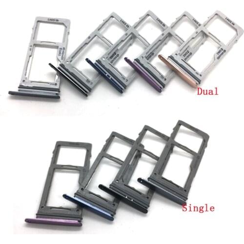 For Samsung Galaxy S9 G960 S9 Plus G965 S9+ SIM Card Tray Sim Card Holder Slot Single Dual Version