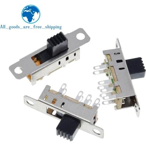 10Pcs SS23E04 Double Toggle Switch 8 Pins 3 files 2P3T DP3T Handle high 5mm small slide switch