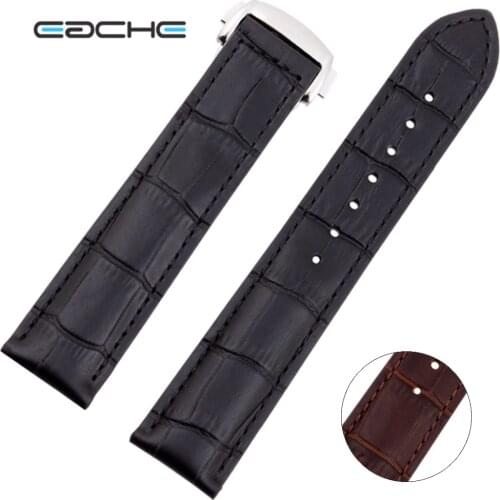 EACHE Luxury Fashion Crocodile Pattern Genuine Leather Watch Band 19mm 20mm 22mm
