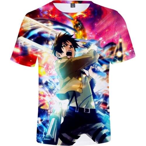 Kpop 2020 T Shirts Men / Women Summer New Arrivals Mans Popular Tops Oversized T Shirt Casual Clothes Attack on Titan 3D Short