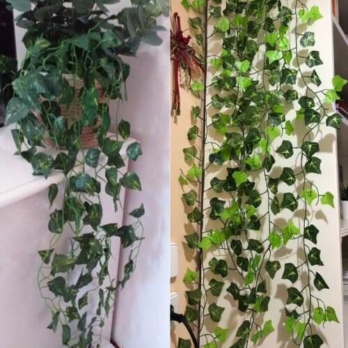 240cm 1Pcs Artificial Fake Hanging Vine Plant Leaves Simulation Climbing Vines Garland Home Garden Wall Club Decoration Green