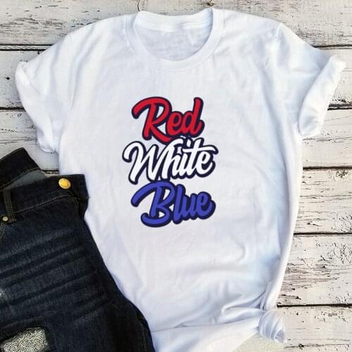Red White Blue Graphic Tees Women Sexy 4th of July Shirt Women Plus Size 4th of July Tops Aesthetic Harajuku Shirt