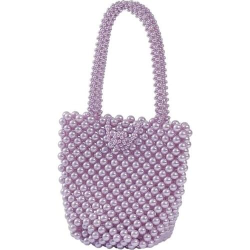 2020 Retro Mini Beaded Messenger Bag Hand-Woven Handbag Pearl Busket Ladies Floral Holiday Beach Cover Purses and Tote Bags