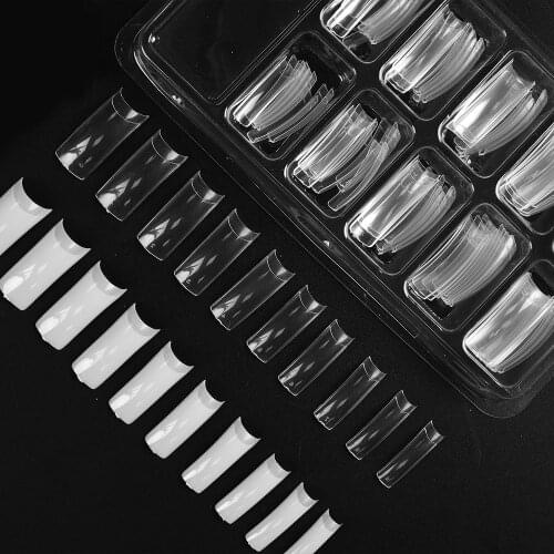 100Pcs Of Affordable Square-head False Coffin Natural/Transparent Fake Nails Manicure Nails for Extension&Protection Nail Art