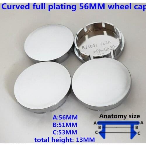 4PCS/pack 56MM Chrome Car Wheel Center Hub Caps Badge Emblem Sticker Universal Decal Wheel Rim Dust-proof Cover for 56mm Badge