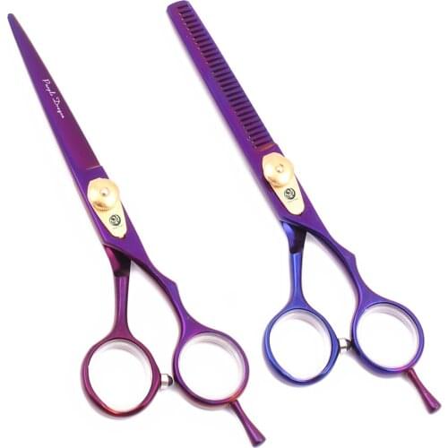 Scissors for Cutting 5.5" 6.0" Japan Steel Purple Dragon Brand Barber Thinning Shears Professional Hairdressing Scissors 1020