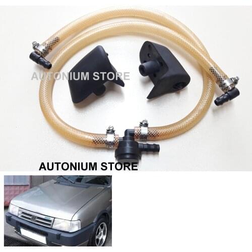 1 Set Front Bumper Headlight Headlamp Washer Jet Sprayer and Hose for Fiat Uno 181547580