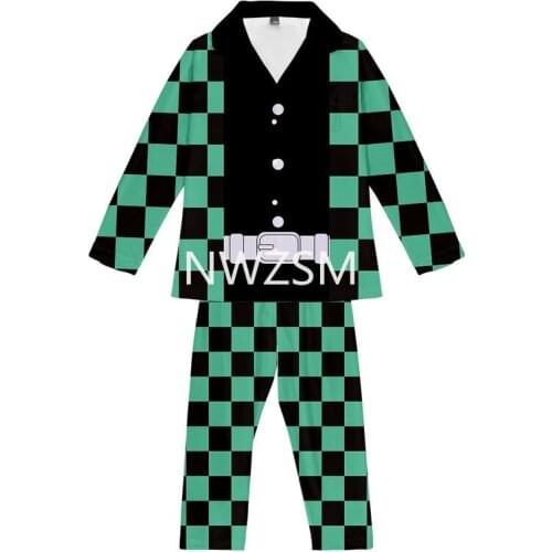 Anime Demon Slayer Kamado Tanjirou 3D digitally printed pajama sets for men and women
