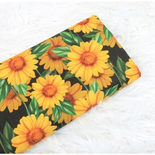 45*110cm Plain Cotton Fabric Sunflower Printing Fabric Tissue Sewing Quilting Fabrics For Patchwork Needlework For Dress