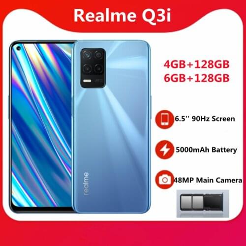 Realme Q3i 128GB 5G Mobile Phone 6.5"FHD+ 90Hz Refresh rate Dimensity 700 Octa Core 5000mAh 48MP 3 Card-Slot OTA