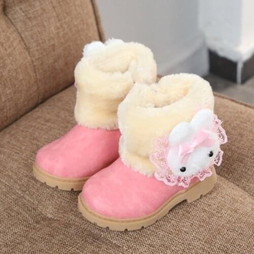 Winter 2021 girls boots warm cotton childrens boots fashion snow boots children kids shoes