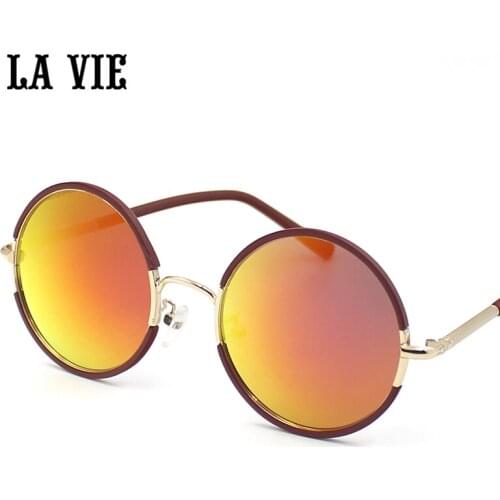 LA VIE Round Lens Sunglasses Men/women Polarized Gafas Oculos Retro Coating Sun Glasses Round 2017 New Arrival Glasses