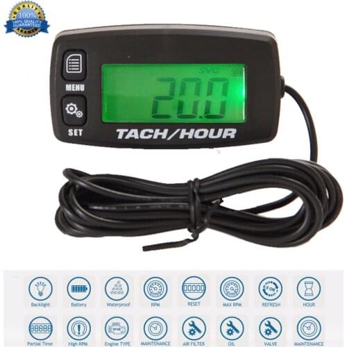 Backlight Hour Meter Hourmeter Tachometer For JET SKI ATV Snowmobile Generator Mower Outboard Chainsaw Fork Lift Motocross