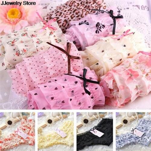 Women Butt Lifter Briefs Lovely Girl Sexy Dot Female Underwear Women Lace Ruffles Womens Sheer Panties Colors