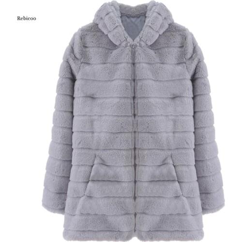 Women Autumn Winter Solid Color Long Sleeve Fleece Loose Warm Jacket Coat Womens Clothing Femme Coat