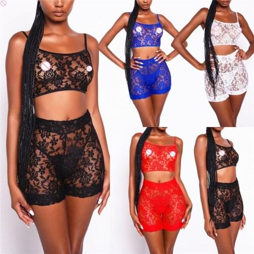 Lingerie Sexy Stripper Clothes Women 2019 2 Pieces Set Micro Bikini Lace Suit Women Underwear Nightwear Exotic Apparel Lingere